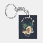 Porte-clés Personalized Glamping Yurt Adventure Retro Camping (Devant gauche)