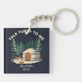 Porte-clés Personalized Glamping Yurt Adventure Retro Camping (Dos)