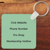 Porte-clés Personalized Golf Course Keychain w Contact Info (Verso)