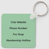 Porte-clés Personalized Golf Course Keychain w Contact Info (Dos)