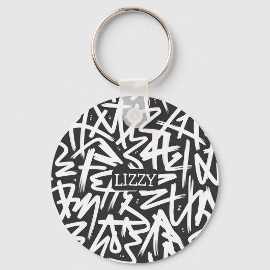 Porte-clés Personalized Graffiti Name Pattern — Custom Urban (Recto)