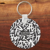 Porte-clés Personalized Graffiti Name Pattern — Custom Urban (Recto)