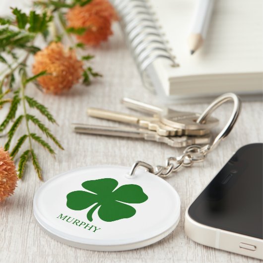 Porte-clés Personalized Green Clover (Devant droit)