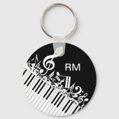 Porte-clés Personalized Jumbled Musical Notes and Piano Keys (Recto)