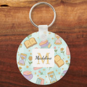 Porte-clés Personalized Magic Books Girl School Mint Green (Verso)