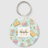 Porte-clés Personalized Magic Books Girl School Mint Green (Verso)