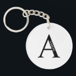 Porte-clés Personalized Monogram and Name Keychain<br><div class="desc">Personalized Monogram and Name Gift
features personalized monogram and name in classic serif font style.
Perfect as father's day gifts for dad, gifts for groomsmen and for any special occasions.</div>