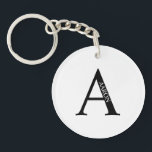 Porte-clés Personalized Monogram and Name Keychain<br><div class="desc">Personalized Monogram and Name Gift
features personalized monogram and name in classic serif font style.
Perfect as father's day gifts for dad, gifts for groomsmen and for any special occasions.</div>