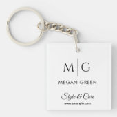 Porte-clés Personalized Name and Brand Stylish Custom (Devant)