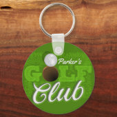 Porte-clés Personalized NAME Golfer Green Golf Course Club (Recto)