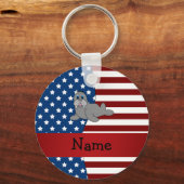 Porte-clés Personalized name Patriotic walrus (Recto)