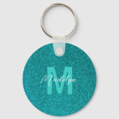 Porte-clés Personalized Name Stylish Glitter green (Verso)