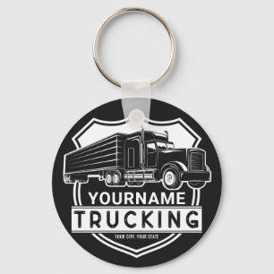 Porte-clés Personalized NAME Trucking Big Rig Semi Trucker