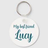 Porte-clés Personalized Pastel Blue Poodle Keychain (Verso)