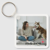 Porte-clés Personalized Pet Photo and Owner Heart Keychain  (Recto)