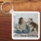 Porte-clés Personalized Pet Photo and Owner Heart Keychain  (Recto)