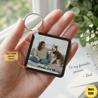 Porte-clés Personalized Pet Photo and Owner Heart Keychain 