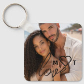 Porte-clés Personalized Photo and Monogram Text Photo Collage (Recto)