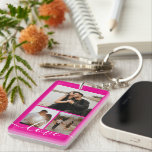 Porte-clés Personalized Photo and Text Photo Collage<br><div class="desc">Make a Personalized Photo keepsake keychain from Ricaso - add your own photos and text - photo collage keepsake gifts</div>