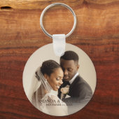 Porte-clés Personalized Photo Favor with Names & Wedding Date (Recto)