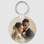 Porte-clés Personalized Photo Favor with Names & Wedding Date (Verso)