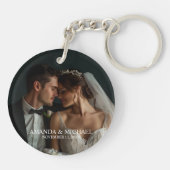 Porte-clés Personalized Photo Favor with Names & Wedding Date (Dos)