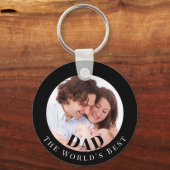 Porte-clés Personalized Photo in Black Circle Best Dad (Recto)
