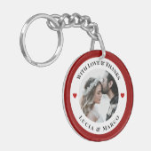Porte-clés Personalized Photo in White Circle with Red Heart (Devant gauche)