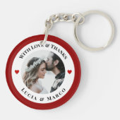Porte-clés Personalized Photo in White Circle with Red Heart (Dos)