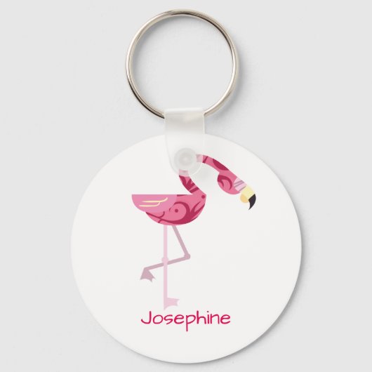 Porte-clés Personalized Pink Flamingo Bird (Recto)