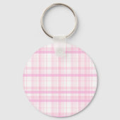 Porte-clés Personalized Pink Plaid keychain with Name (Verso)