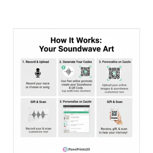 Porte-clés Personalized QR Code Soundwave Keychain