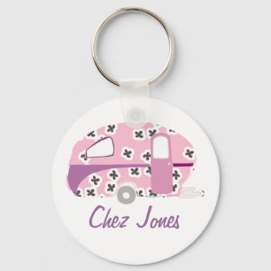 Porte-clés Personalized Retro Art Caravan Owner's Keychains