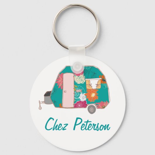 Porte-clés Personalized Retro Art Caravan Owner's Keychains (Recto)