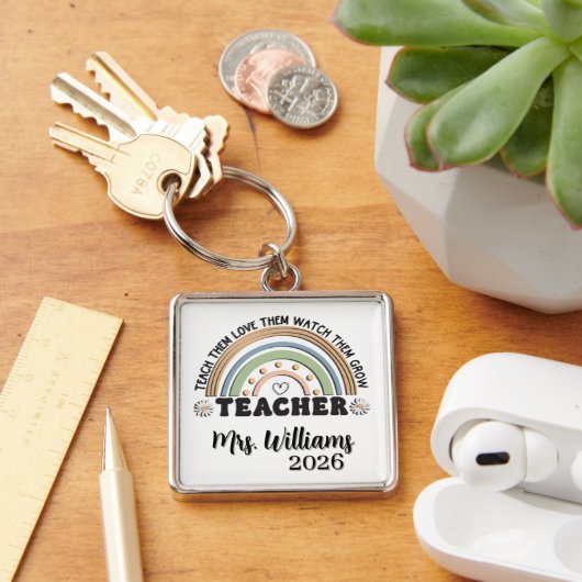 Porte-clés Personalized Retro Style Teacher (Bureau)