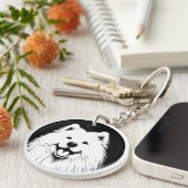 Porte-clés Personalized Samoyed Pop Art Super Cute (Devant droit)