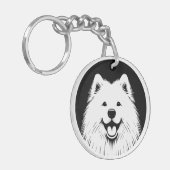 Porte-clés Personalized Samoyed Pop Art Super Cute (Devant gauche)