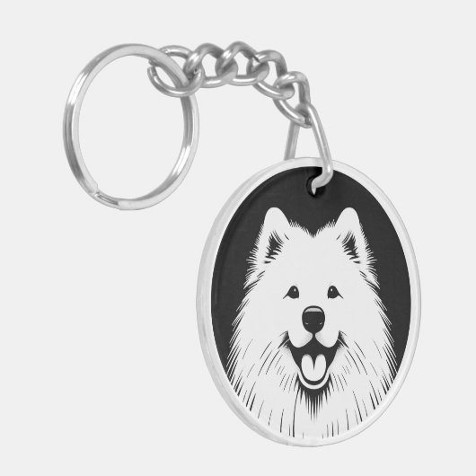 Porte-clés Personalized Samoyed Pop Art Super Cute (Devant gauche)