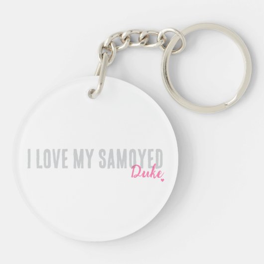 Porte-clés Personalized Samoyed Pop Art Super Cute (Dos)