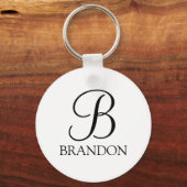 Porte-clés Personalized Script Monogram and Name Keychain (Recto)