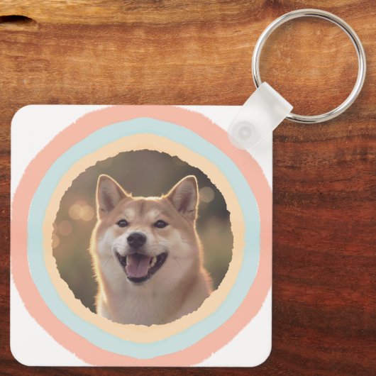 Porte-clés Personalized Shiba Inu Keychain – Name & Photo (Verso)