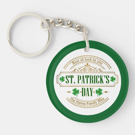 Porte-clés Personalized St. Patrick's Day I Luck of the Irish (Devant)