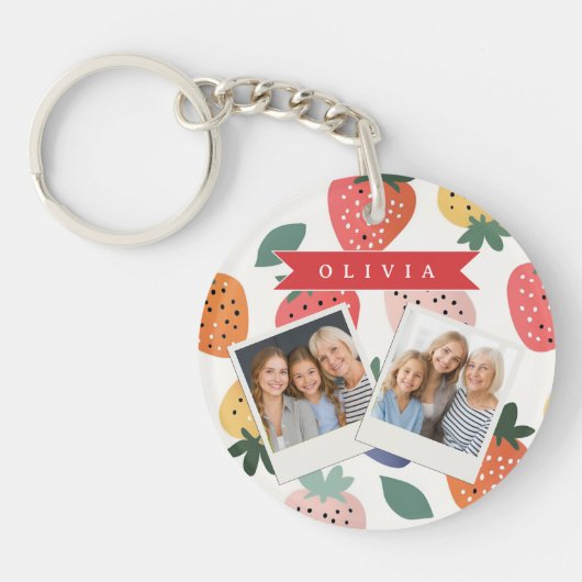 Porte-clés Personalized Summer Colorful Strawberry Pattern (Devant)