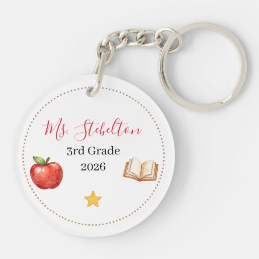 Porte-clés Personalized Teacher Appreciation Keychain (Dos)