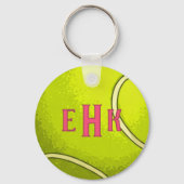 Porte-clés Personalized Tennis Ball Keychain with Initials (Recto)