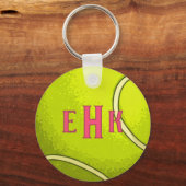 Porte-clés Personalized Tennis Ball Keychain with Initials (Recto)