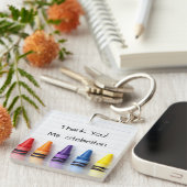 Porte-clés Personalized Thank You Crayon Teacher Keychain (Devant Droit)