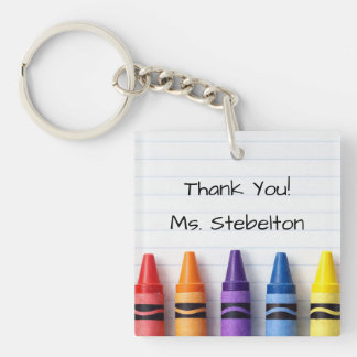 Porte-clés Personalized Thank You Crayon Teacher Keychain