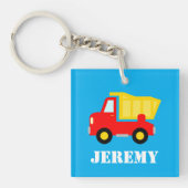 Porte-clés Personalized toy dump truck lorry kid's keychain (Devant)