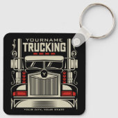 Porte-clés Personalized Trucking 18 Wheeler BIG Trucker (Dos)